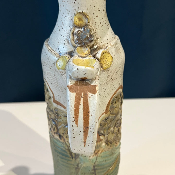 Tall Studio Pottery Ceramic Pitcher w/Landscape