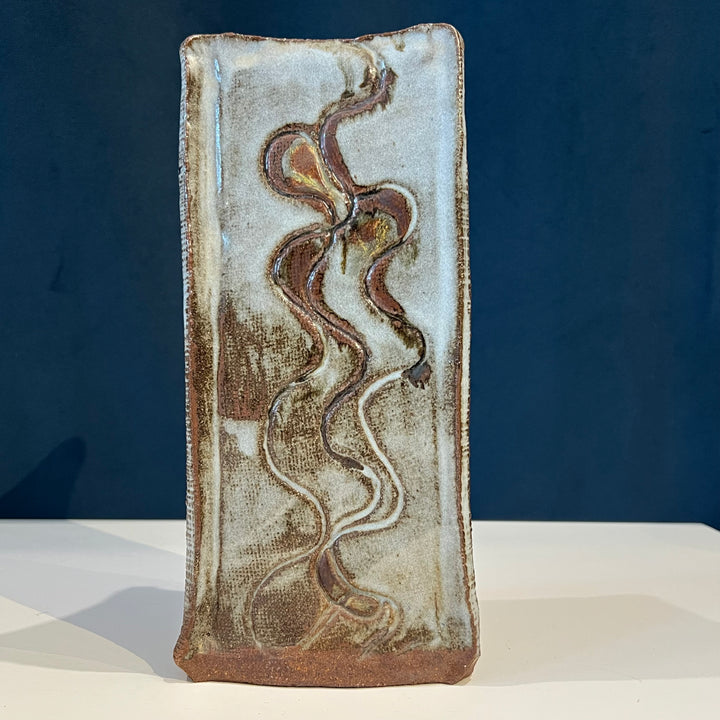 Triangular Studio Pottery Ceramic Vase, Signed “RDP”