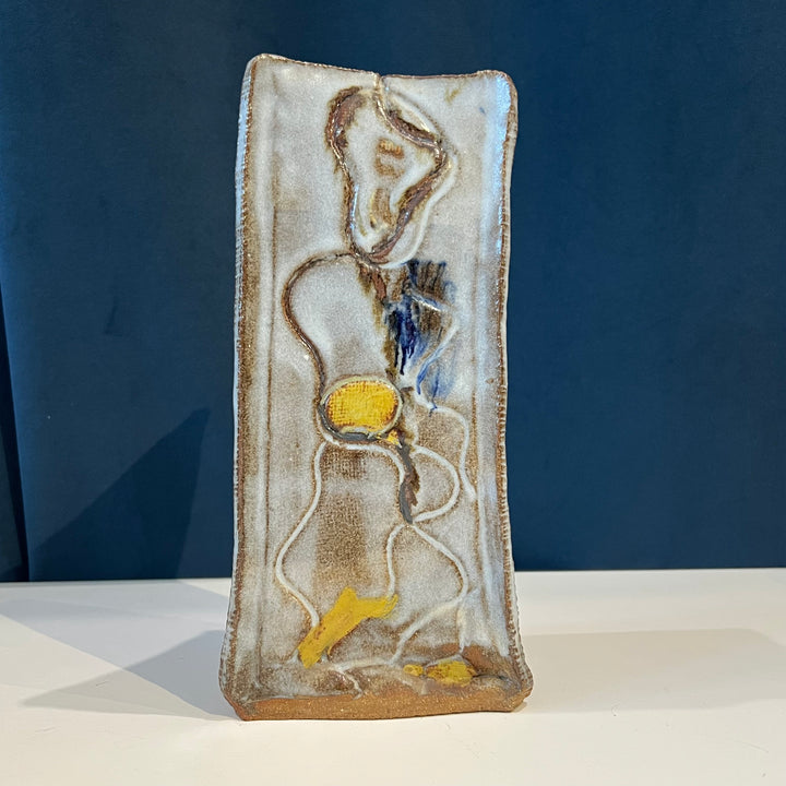 Triangular Studio Pottery Ceramic Vase, Signed “RDP”