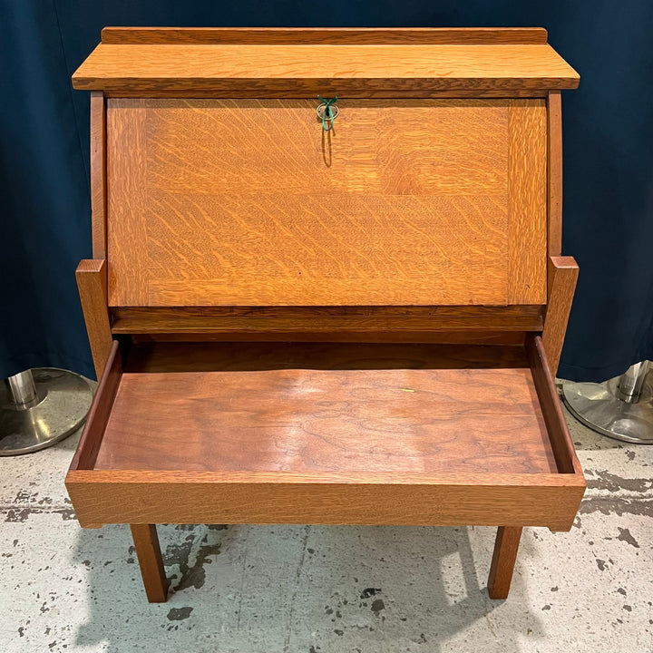 Petite Craftsman Oak Secretary Desk
