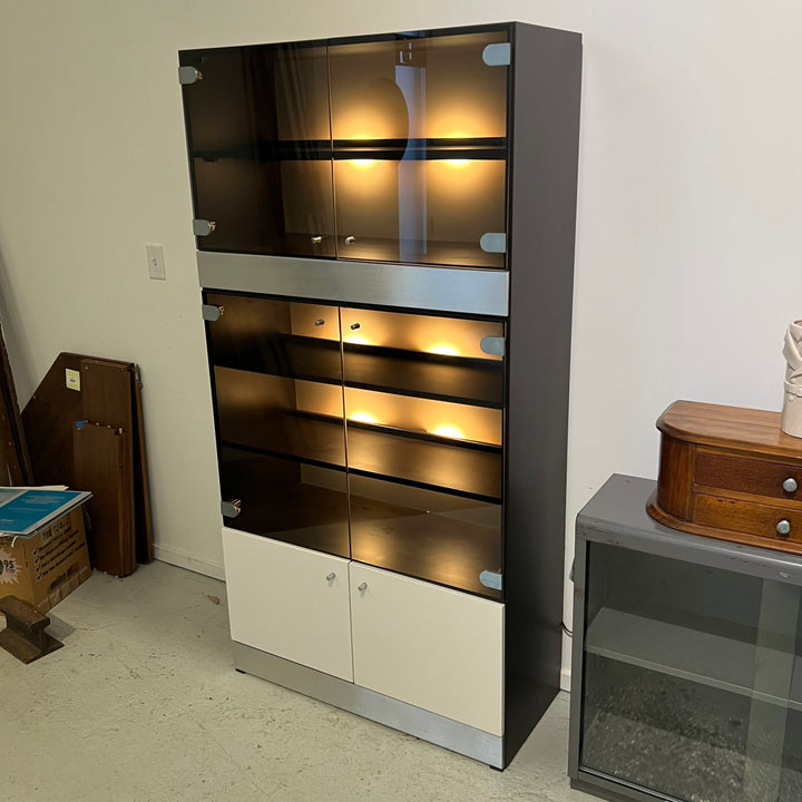 Late 1970s Minimalist Lighted Cabinet