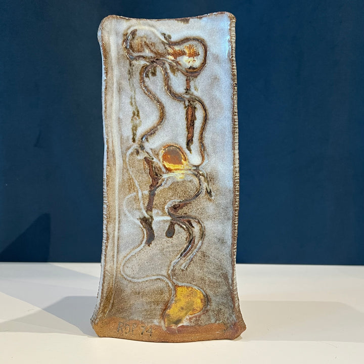 Triangular Studio Pottery Ceramic Vase, Signed “RDP”