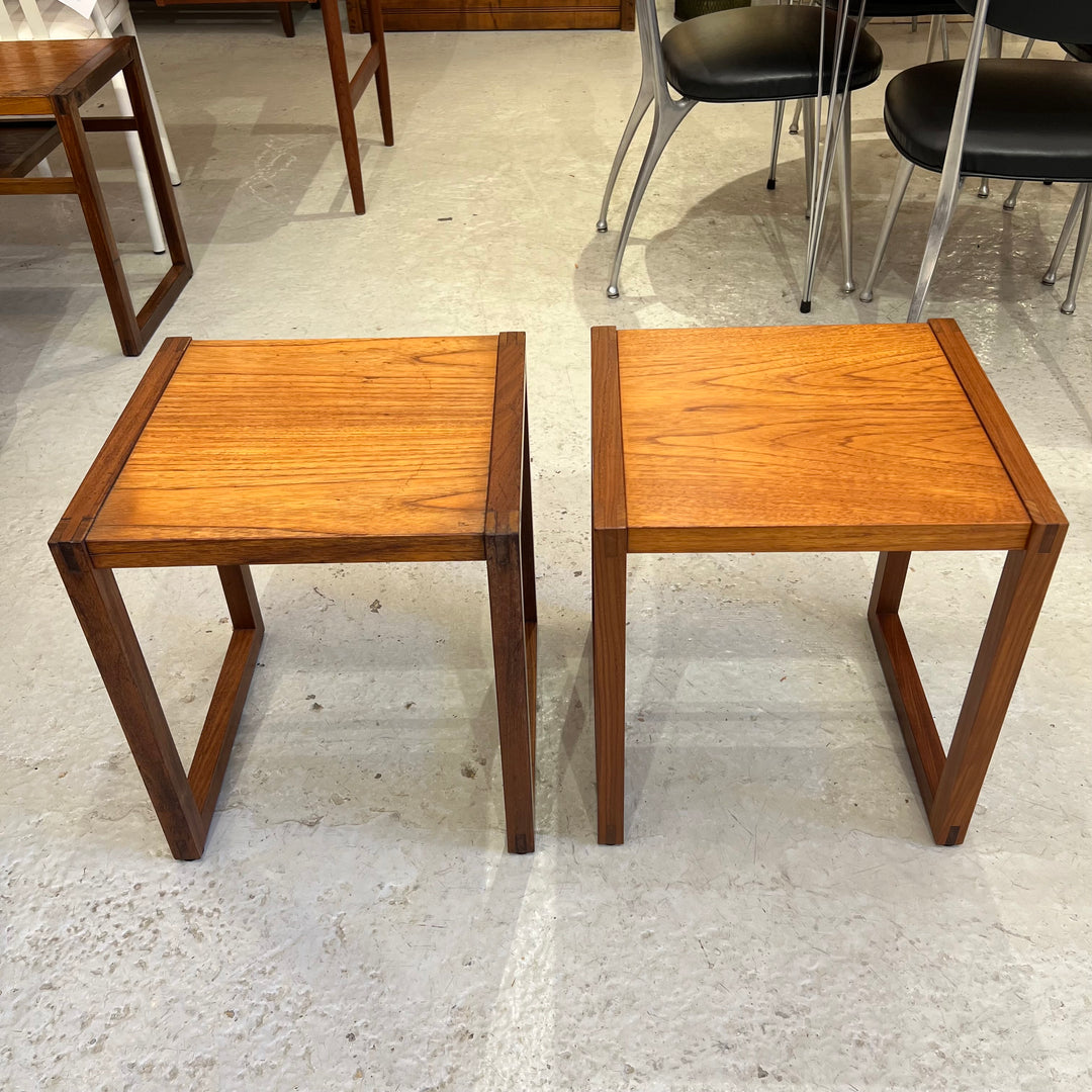 Pair of 1980s R.S. Furniture Danish-Style Wood End Tables/Nightstands