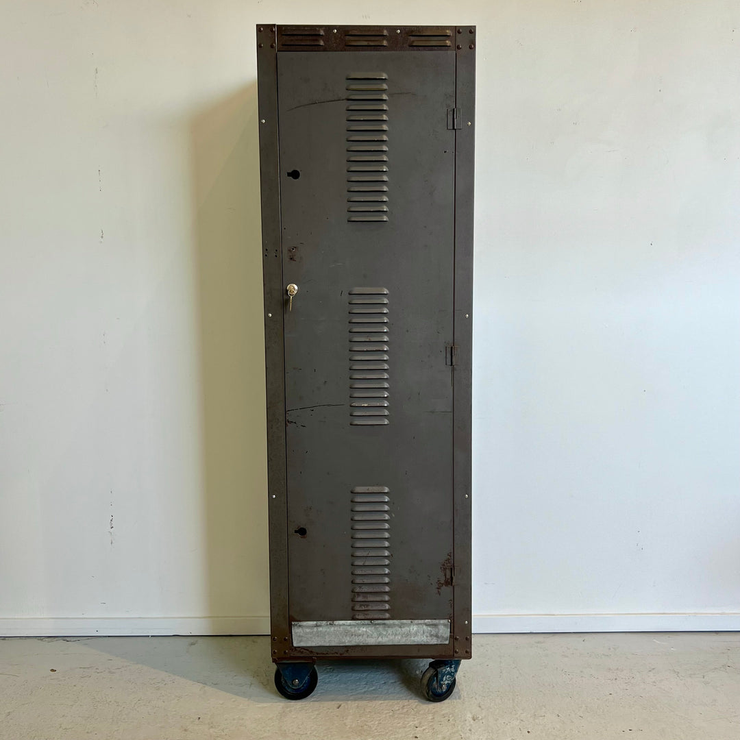 Vintage Industrial Electronics Tower Converted to Lighted Cabinet