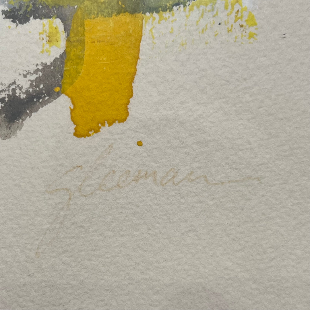 Gleeman Original Abstract Figure Watercolor, Yellow/Grey