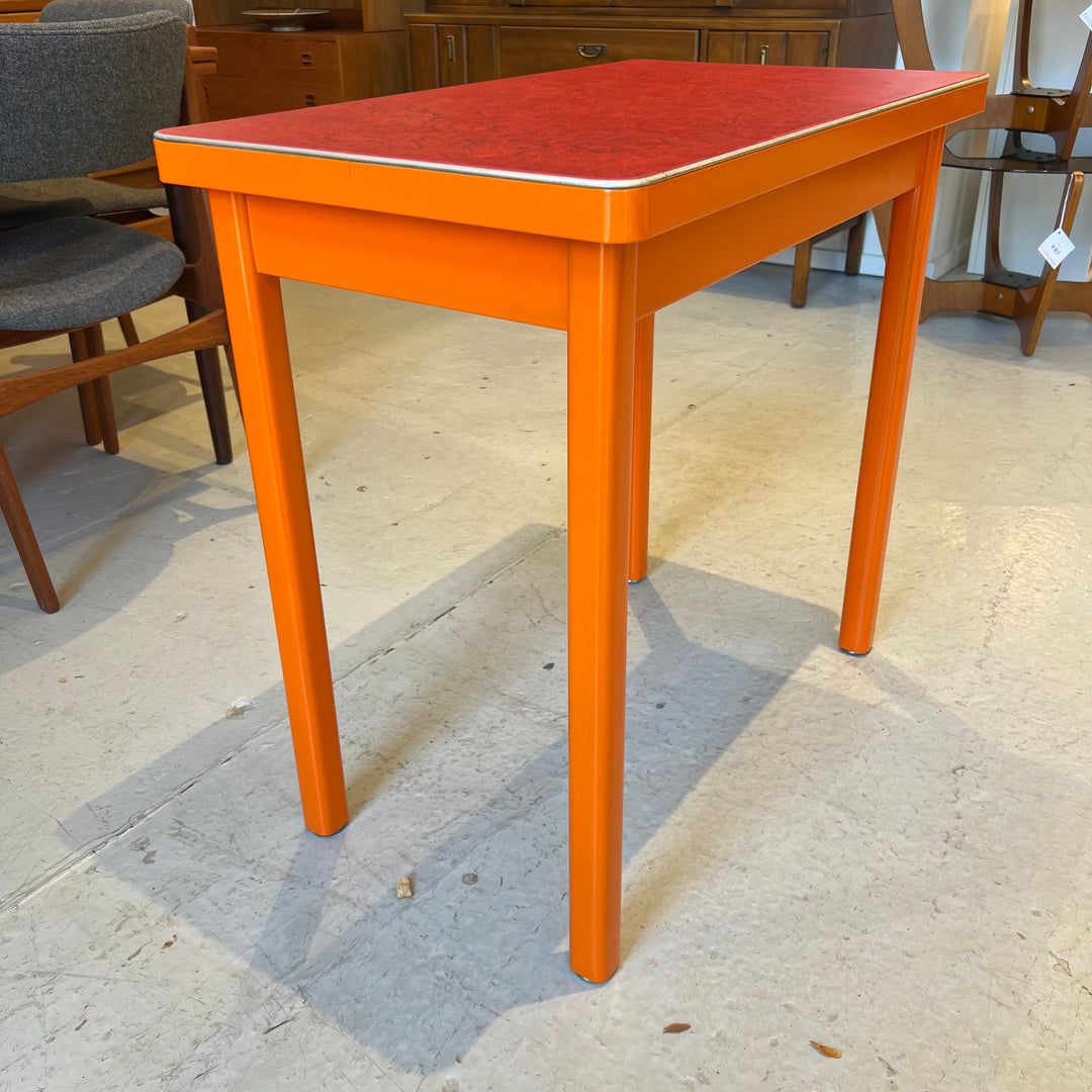 Fully Restored 30” Metal Table in Orange