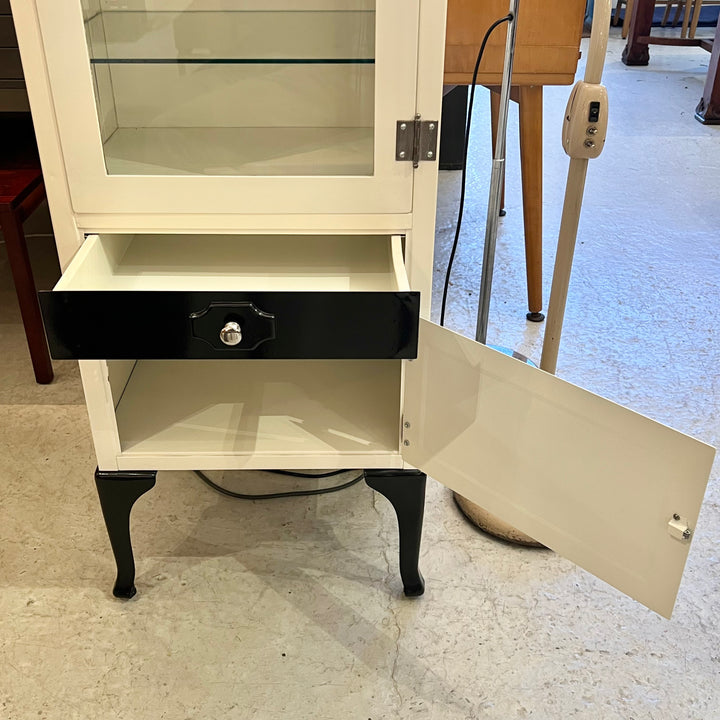 Restored Antique Metal Medical Display Cabinet