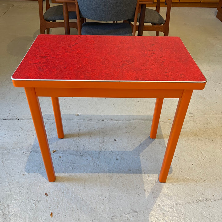 Fully Restored 30” Metal Table in Orange