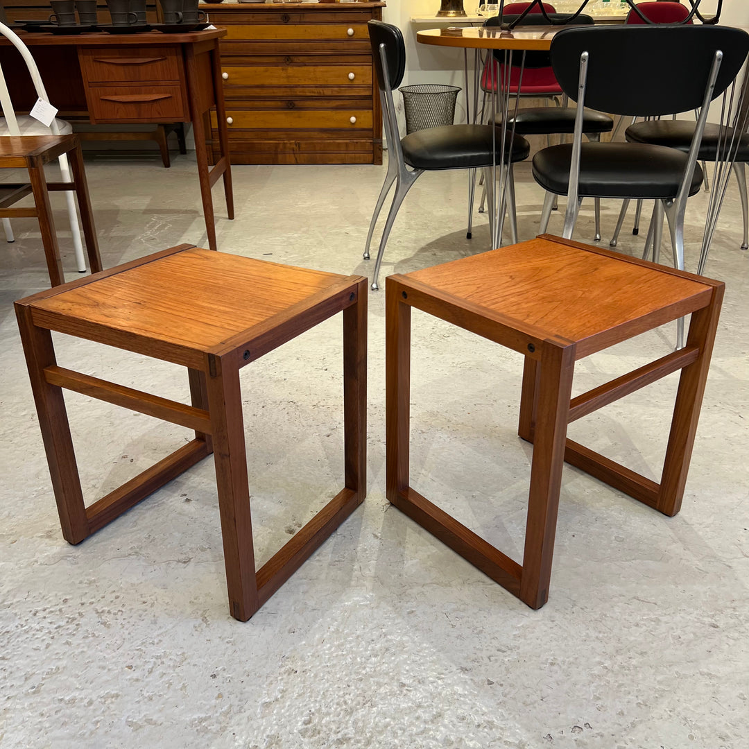 Pair of 1980s R.S. Furniture Danish-Style Wood End Tables/Nightstands