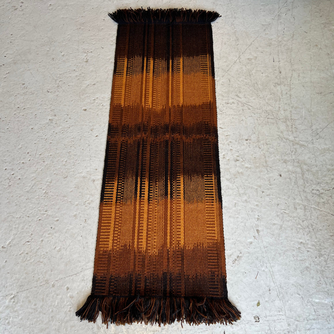 1970s Japanese Hand-woven Wool Textile Runner