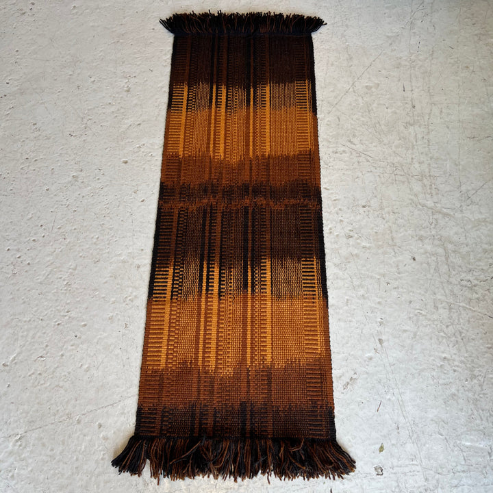 1970s Japanese Hand-woven Wool Textile Runner