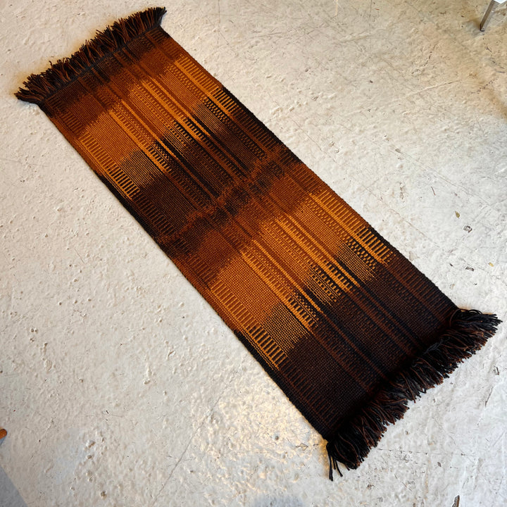 1970s Japanese Hand-woven Wool Textile Runner
