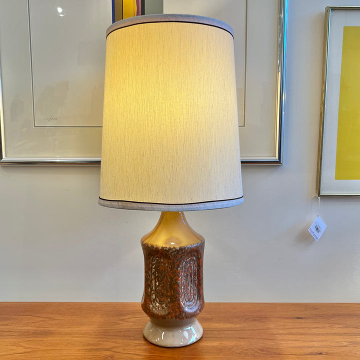 Ceramic Table Lamp w/Orange/Brown/Tan
