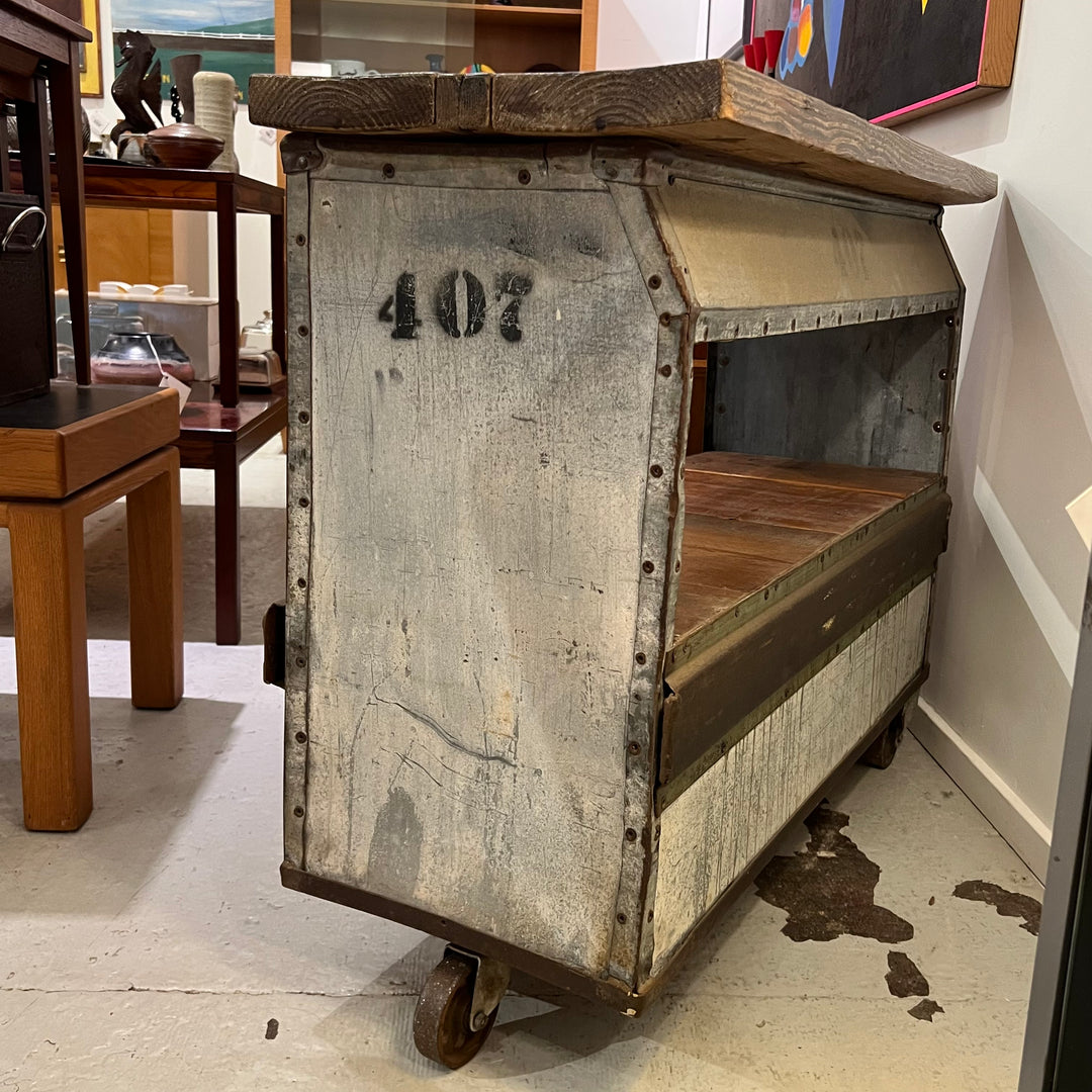 Vintage Industrial Repurposed Chicken Coop Cart