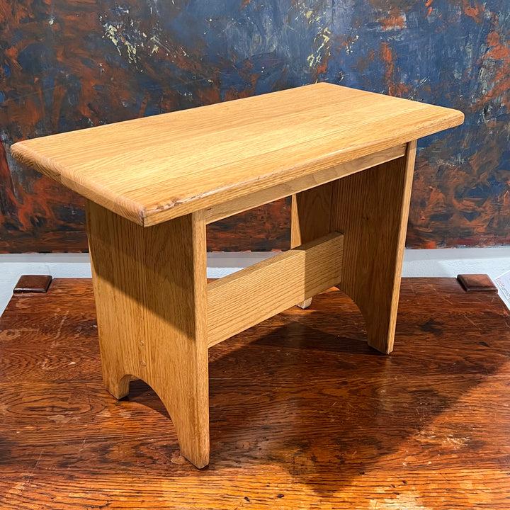 Small Natural Finish Solid Oak Bench