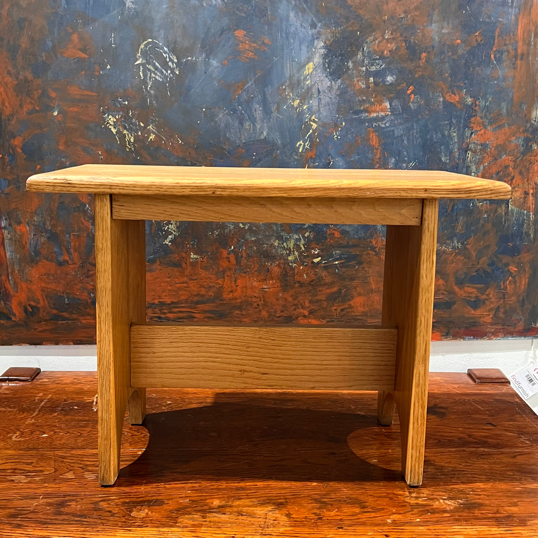 Small Natural Finish Solid Oak Bench
