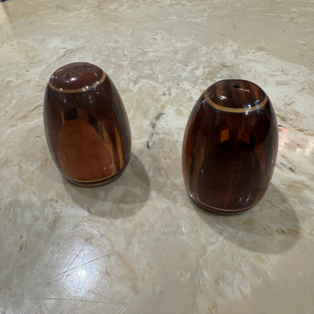 Patchwork Wood Salt & Pepper Shakers