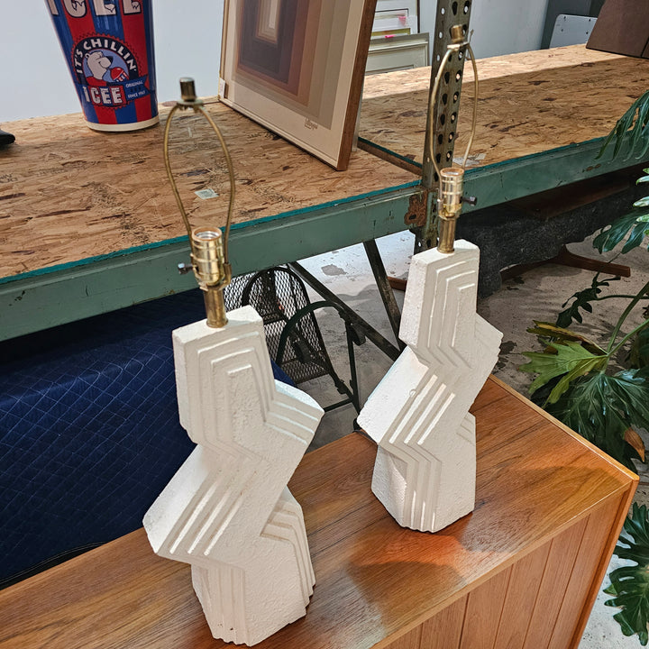 Pair of Post Modern Zig Zag Lamps