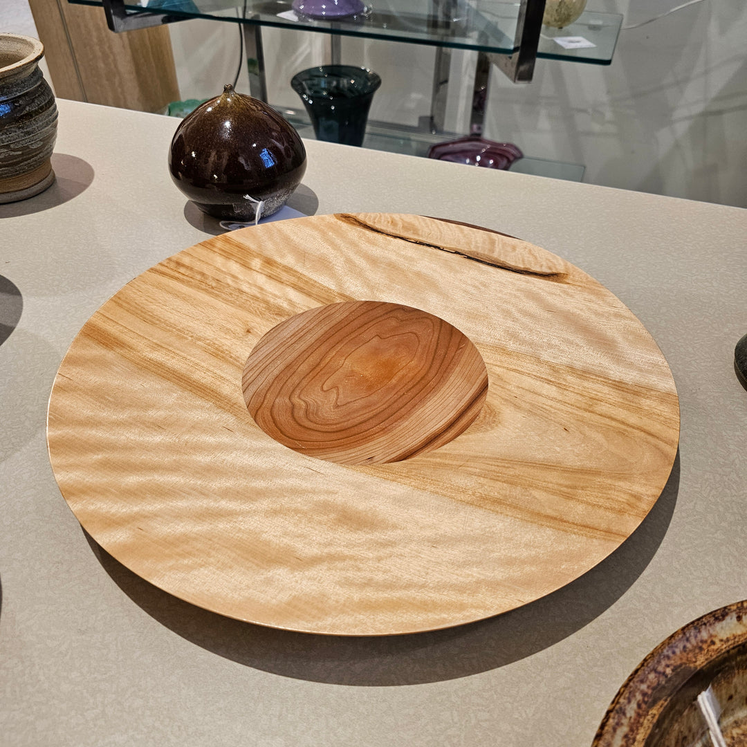 Shallow Birch / Cherry Centerpiece Bowl - Signed