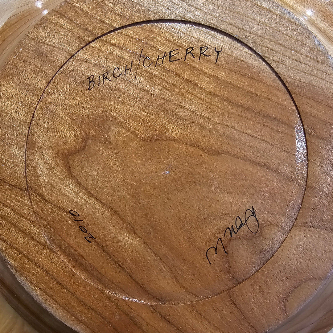 Shallow Birch / Cherry Centerpiece Bowl - Signed