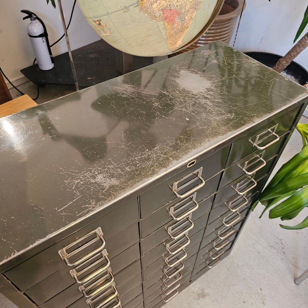 Industrial Green 27-Drawer Parts Cabinet