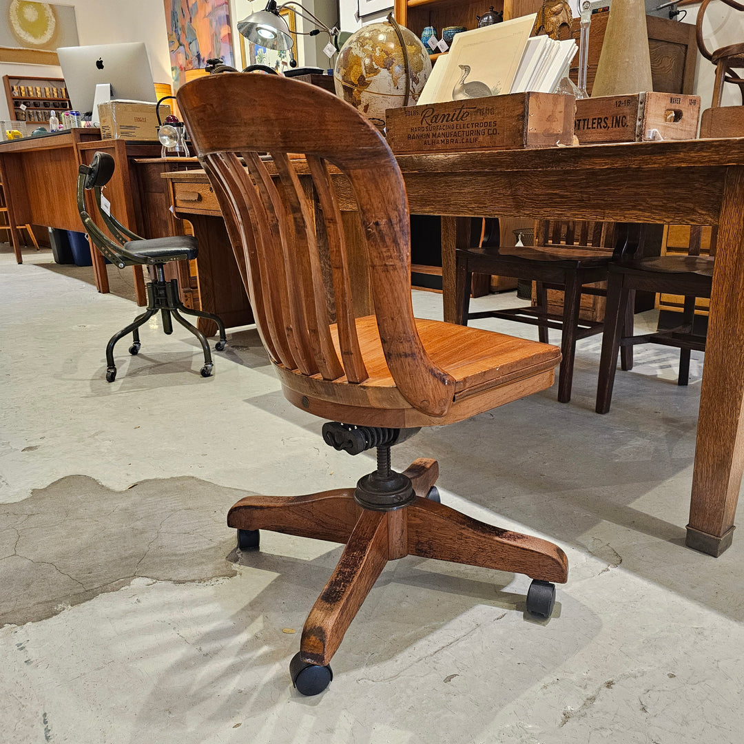 Adjustable Sikes Swivel Oak Desk Chair