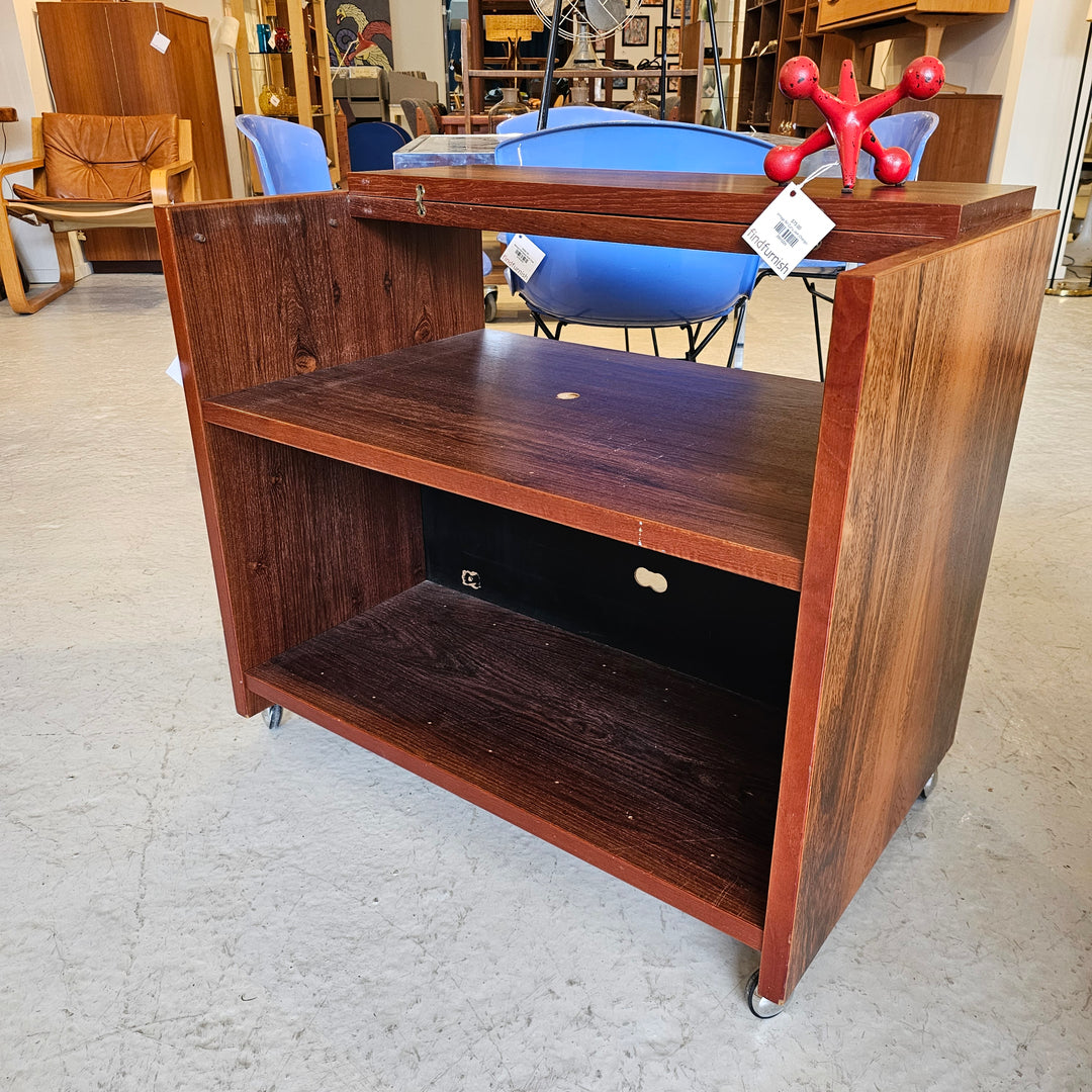 Rosewood Flip-Top Record Cabinet