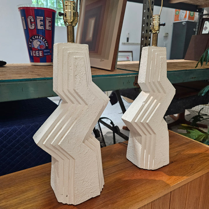 Pair of Post Modern Zig Zag Lamps