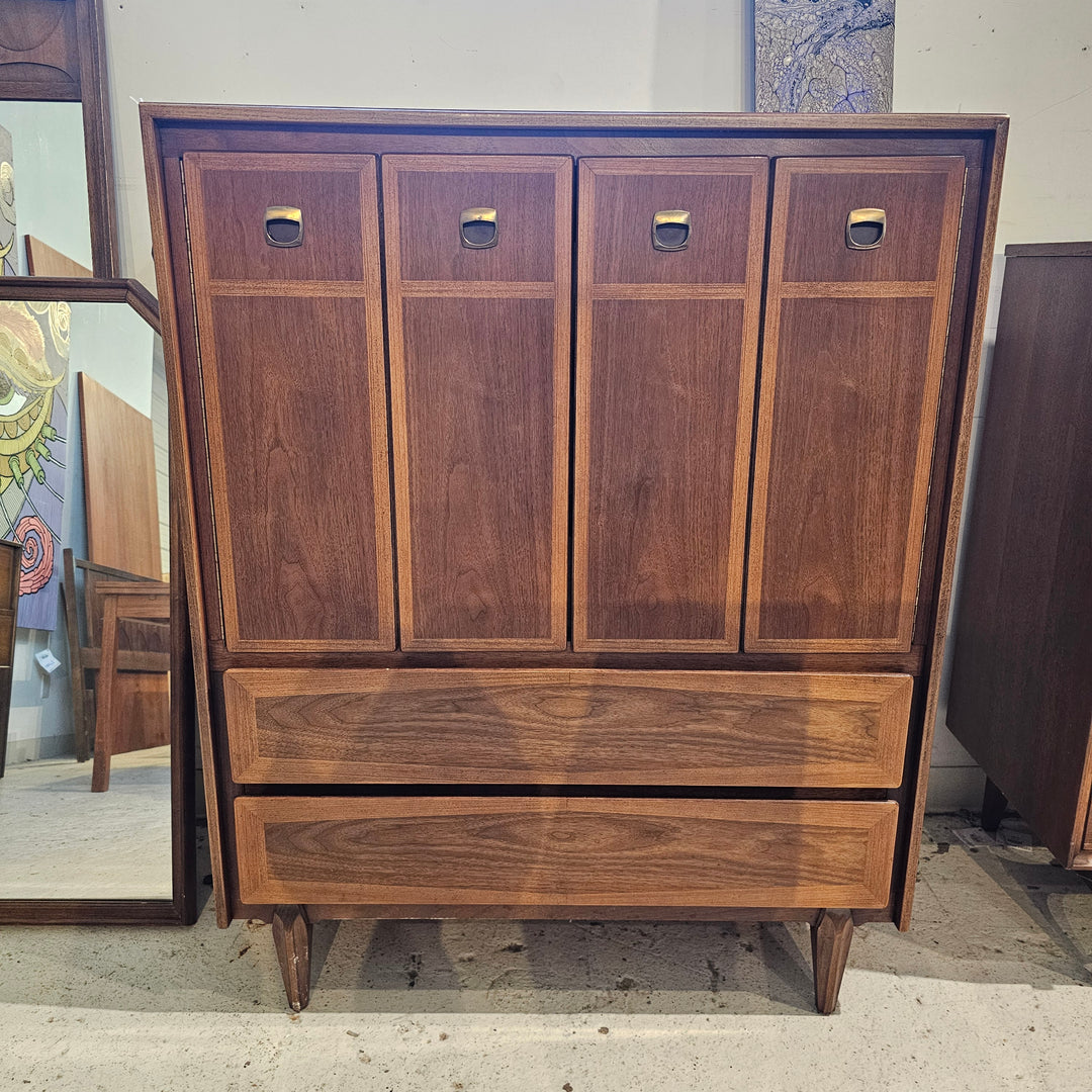 MCM American Walnut Tall Boy Dresser Cabinet