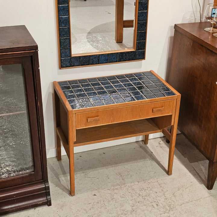 Scandinavian Oak and Tile Bench w/ Matching Mirror