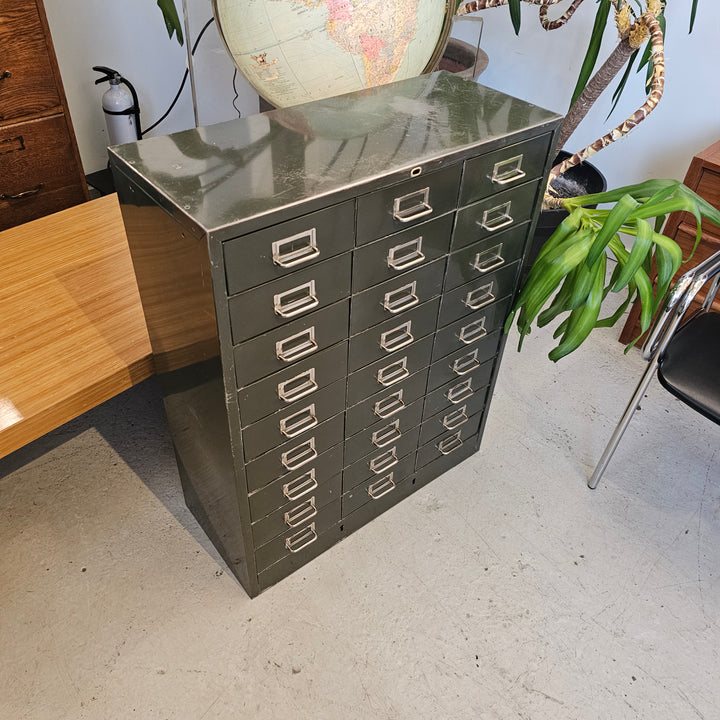 Industrial Green 27-Drawer Parts Cabinet